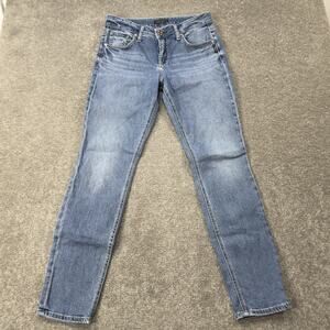 Silver Jeans Co Boyfriend Light Wash Distressed Denim Slim Fit Jeans 28x29 *read